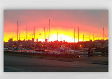 Load image into Gallery viewer, Ethereal Orange Sunrise In The Marina Canvas Print | Dock of the Bay Design