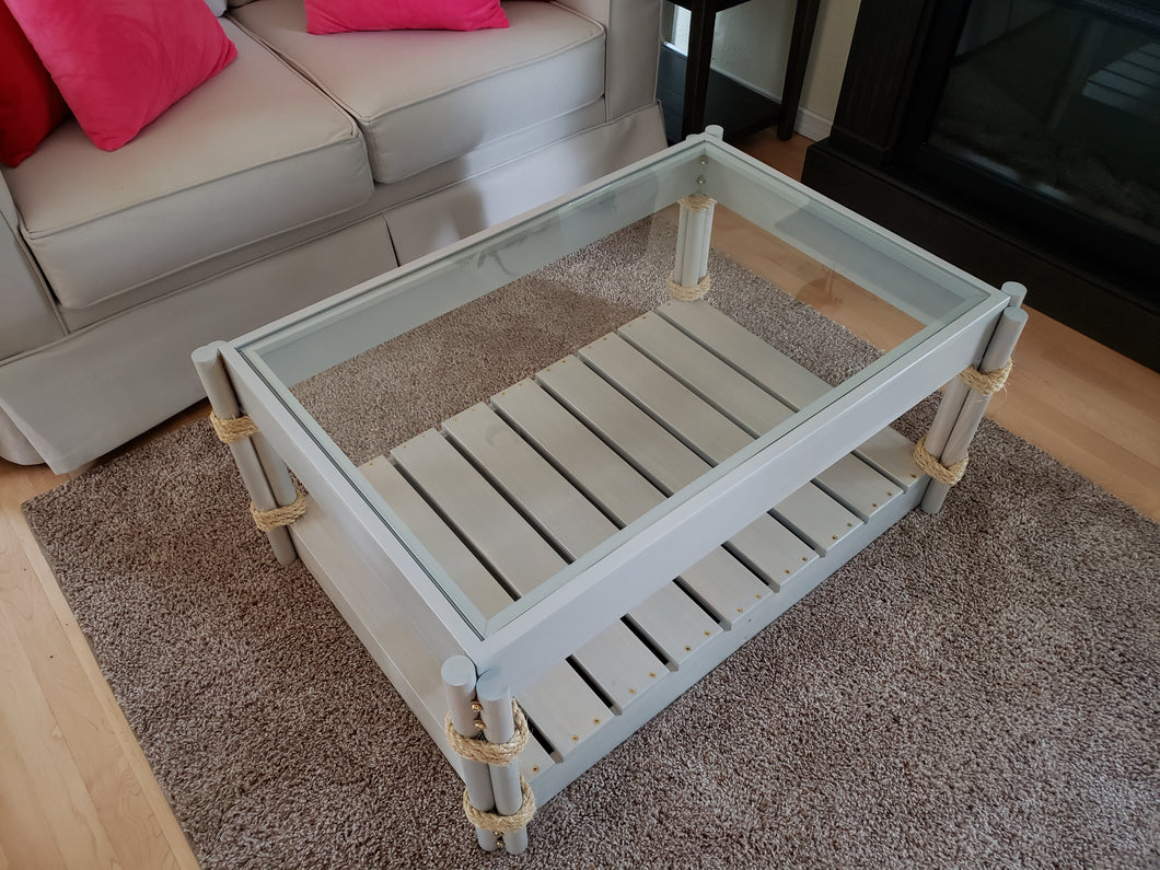 Unfinished Glass Dockside Coffee Table for Lisa